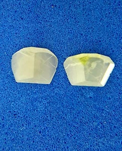 0.18TCW GREEN COLOR NATURAL SHAPE AFRICN LOOSE FACETED SLICE ROUGH DIAMOND PAIR - Picture 1 of 9