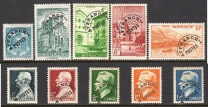 Monaco Scott # 151A//277 VF Unused 1943-51 First Precancels 60c-15F Y&T PO 1-10 - Picture 1 of 1
