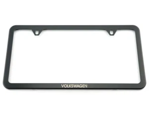 VW Volkswagen Black Slim License Plate Frame WITH "VOLKSWAGEN" Lettering OEM NEW - Picture 1 of 5