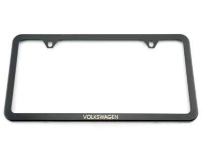 Marco de matrícula delgado negro VW Volkswagen CON LETRAS "VOLKSWAGEN" OEM NUEVO Foto 1 de 4