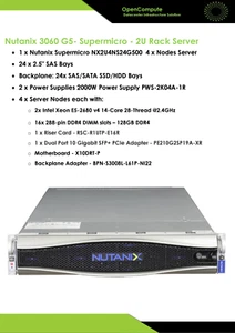 Server Nutanix Supermicro  NXS2U4NS24G500 avec 4 node + 8xE5-2680V4 + 512GB DDR4 - Imagen 1 de 12