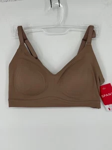 NEW Spanx All-In-One Wireless Bra Sz L Cafe Au Lait Cup A-C Nylon Elast $64 W1 - Picture 1 of 3