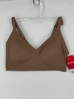 NEW Spanx All-In-One Wireless Bra Sz XL Cafe Au Lait Cup A-C Nylon Elast $64 W1 - Image 1 of 3