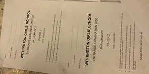 11+ maths entrance exam paper 2020 indep withington girls school answers book - Picture 1 of 1