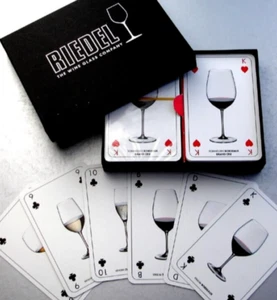 Illustrated Playing Cards of Riedel Wine Glassware Set of 2 Decks New - Picture 1 of 9