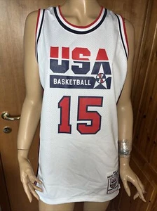 Men's Mitchell & Ness Magic Johnson White USA Basketball Auth. 1992 Jersey Sz M - Picture 1 of 11