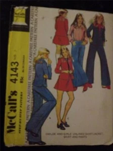 McCalls Sewing Pattern 4143 Girls Childs Jacket Skirt Pants Size 7 Uncut - Picture 1 of 3