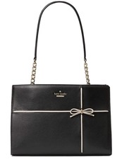 kate spade new york Cherry Street Small Phoebe Leather Tote, Black Cement