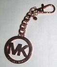 Michael Kors MK Rose Gold Metal Hang Tag Keychain Bag FOB Purse Small Charm Clip