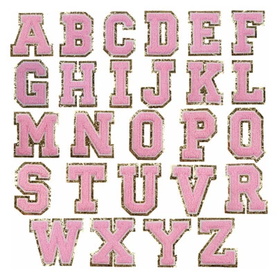Chenille English Letter A-Z Iron On Repair Patches Alphabet Sewing Appliques - Image 1 of 4