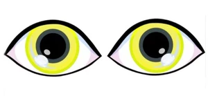 1 Paar Augen-Vinyl-Aufkleber,Selbstklebend,Laptop, Fenster, Stoßstange, Gelb - Bild 1 von 5