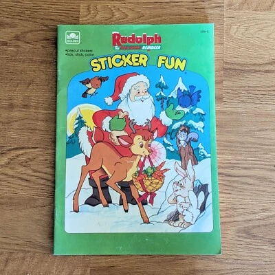 Vintage - 1987 Rudolph Red Nosed Reindeer, Sticker Fun Christmas Coloring Book Foto 1 de 4