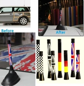 Union Jack Antenna Car Aerial 10.7cm FIT Mini One Cooper S JCW R55 R56 R57 R60 - Imagen 1 de 4