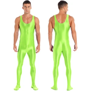 Men Spandex Ballet Sleeveless Full Body Tight Jumpsuit Unitard Dance Costume - Picture 1 of 109