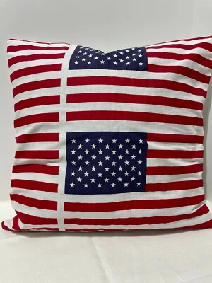 PATRIOTIC flag pillow cover/sham 15"x15" ACCENT THROW PILLOW ENVELOPE BACK - Image 1 of 2