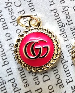 Gucci button hot pink gold tone zip pull 16 mm - Picture 1 of 4