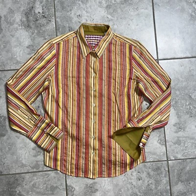 Robert Graham Button Long Sleeve Shirt Blouse Embroidered Flip Cuff Women M New - Image 1 of 4