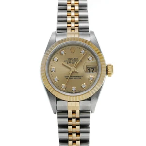 ROLEX Datejust 10P Diamond 69173G W number (manufactured around 1995) Champa... - Picture 1 of 5