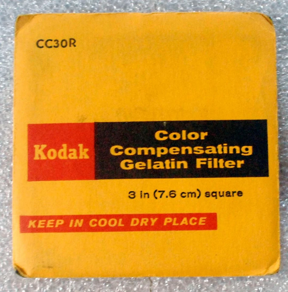 KODAK COLOR COMPENSATING GELATIN FILTER 3" x 3" CC30R UNOPENED - Image 1 of 1