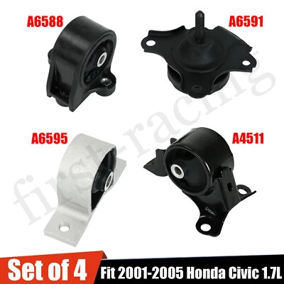 Engine Motor & Transmission Mount Set 4PCS For Honda Civic 2001-2005 1.7L Auto - Изображение 1 из 4