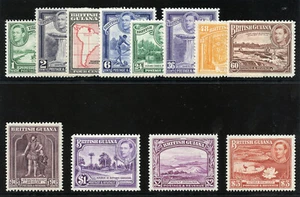British Guiana 1938 KGVI set complete MLH. SG 308a-319. Sc 230-241. - Picture 1 of 1