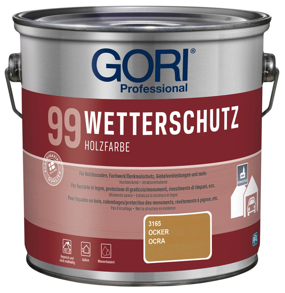 GORI 99 Wetterschutz Holzfarbe 2,5 L Ocker 3165