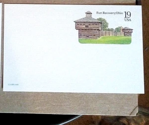 19¢ Postal Card SC#UX169 Fort Recovery, Ohio; Mint; Free Shipping!! - Picture 1 of 1