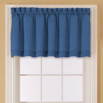 Essential Home Single One (1) Tailored Solid Valance - Blue 60 x 16" - Image 1 of 3