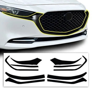 Fits Mazda 3 2019-2025 Front Grille Chrome Delete Decal Blackout Vinyl Trim - Picture 1 of 6