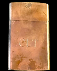 Chas T Kennedy Japan Brass No.9 Cigarette Case Business Card Holder CLT initials - Picture 1 of 9