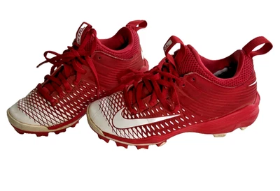 Nike Lunar Trout 2 Youth =Baseball Cleats - Red/White - Size 12Y - 807132 - Image 1 of 4