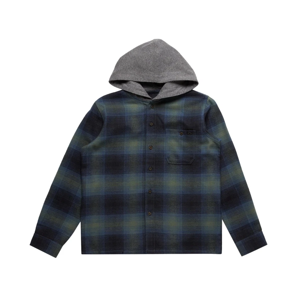 Camisa Billabong Niños Baja Franela Manga Larga Con Capucha Cazadora Botones Exterior Foto 1 de 1