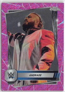2025 Topps Chrome WWE Pink Shimmer Refractor #29 Andrade - Picture 1 of 2