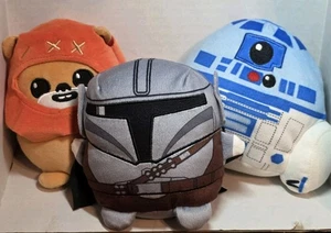Lot of 3 Star Wars Cuutopia 6 inch Plush / R2-D2 Wicket Ewok & Mandalorian - Picture 1 of 7