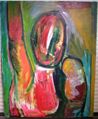 Pintura al óleo expresionista abstracta vintage Foto 1 de 4