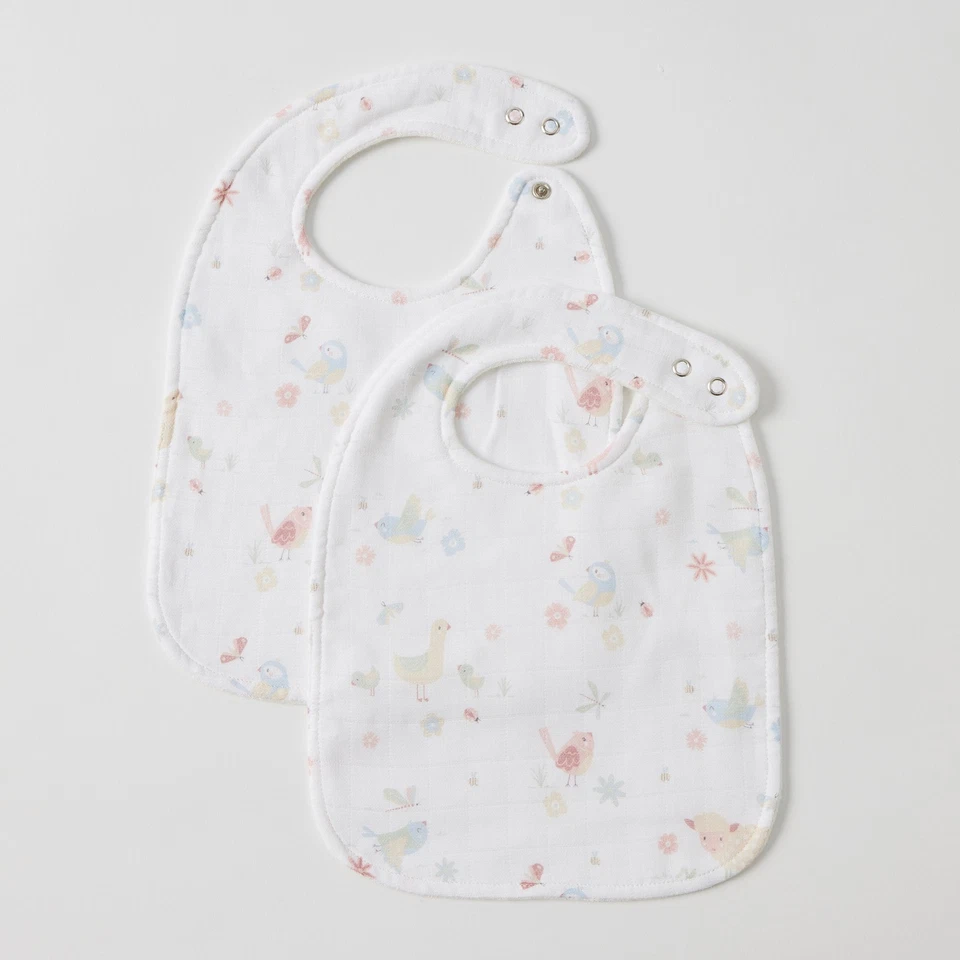 Jiggle & Giggle Birdy Muslin Bib Set of 2 - image 1 of 1