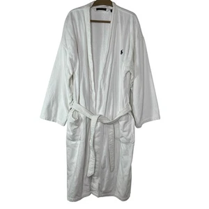 Polo Ralph Lauren White Bathrobe Menswear Size L/XL, 100% Cotton, Made in Turkey - Picture 1 of 8