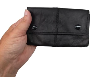 Nuevo Cuero Real Tabaco Baccy Soporte Bolsa Solapa Monedero Cartera Ranura Rizla - Imagen 1 de 23