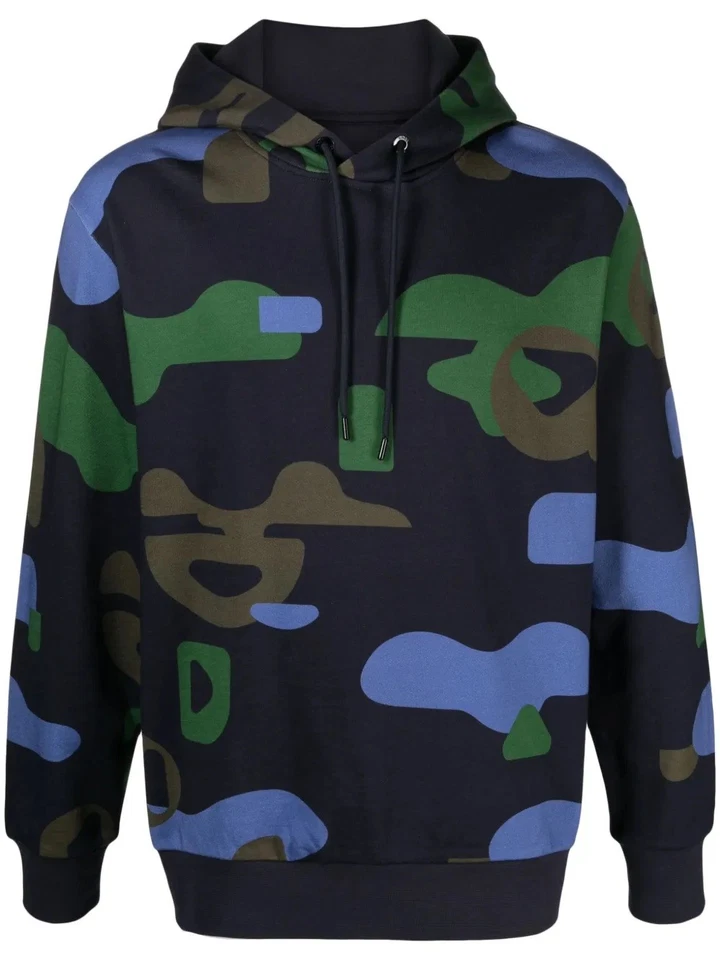 Sudadera con capucha Hugo Boss Seeger 150 para hombre, azul camuflaje Foto 1 de 1