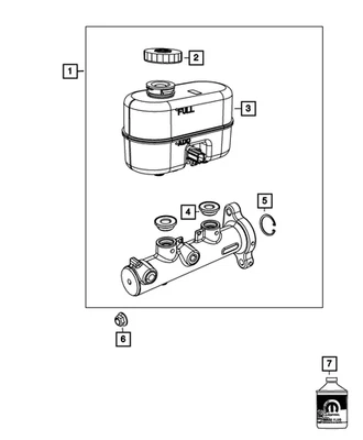 Cilindro maestro de freno Mopar genuino 68144664AB Foto 1 de 4