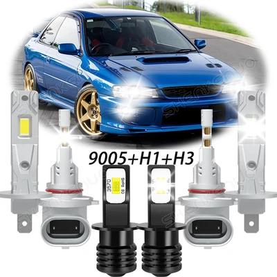 9005 H1 H3 LED Headlight Fog Hi Lo Beam 6000K White For Subaru Impreza 2004-2005 - Image 1 of 4