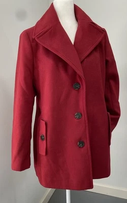 Abrigo rojo para mujer Calvin Klein talla XL de un solo pecho NUEVO Foto 1 de 4