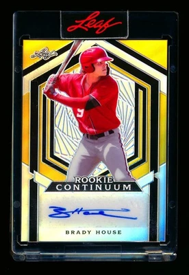 2023 LEAF CONTINUUM BRADY HOUSE RC GOLD REFRACTOR AUTO AUTOGRAPH ROOKIE #45/62! - Image 1 of 2