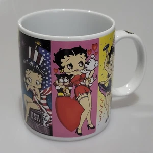 Betty Boop “thru the year” Ceramic Coffee Mug Cup Universal 1998 White...(W) - Picture 1 of 5