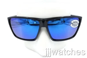 Costa Del Mar Rincon Shiny Black Blue Mirror 580G Sunglasses 06S9018 90183363 - Picture 1 of 7