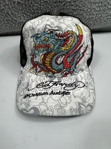 De Colección Christian Audigier Don Ed Hardy Bordado Bling Dragón Tatuaje Camionero Sombrero - Imagen 1 de 11