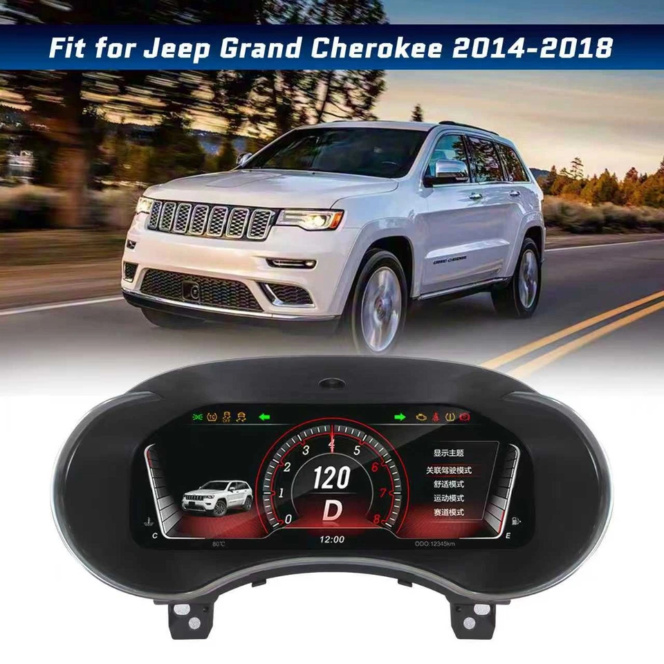 12.3IN Digital Cluster Virtual Cockpit CarPlay For Jeep Grand Cherokee 2014-2018 Foto 1 de 4