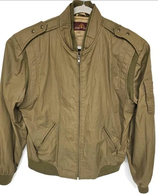 Chaqueta Jordache De Colección Para Hombres 44 Bronceado Bombardero Estilo Militar Charretera Cremallera Años 80 Taiwán Foto 1 de 4