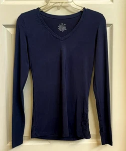 Cuddl Duds blau Gr. XS Softwear Modal V-Ausschnitt Langarm Loch vorne - Bild 1 von 5