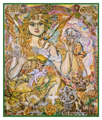 Angel of The Jewels Contemporary Artist Yumi Sugai Counted Cross Stitch Pattern - Image 1 of 3